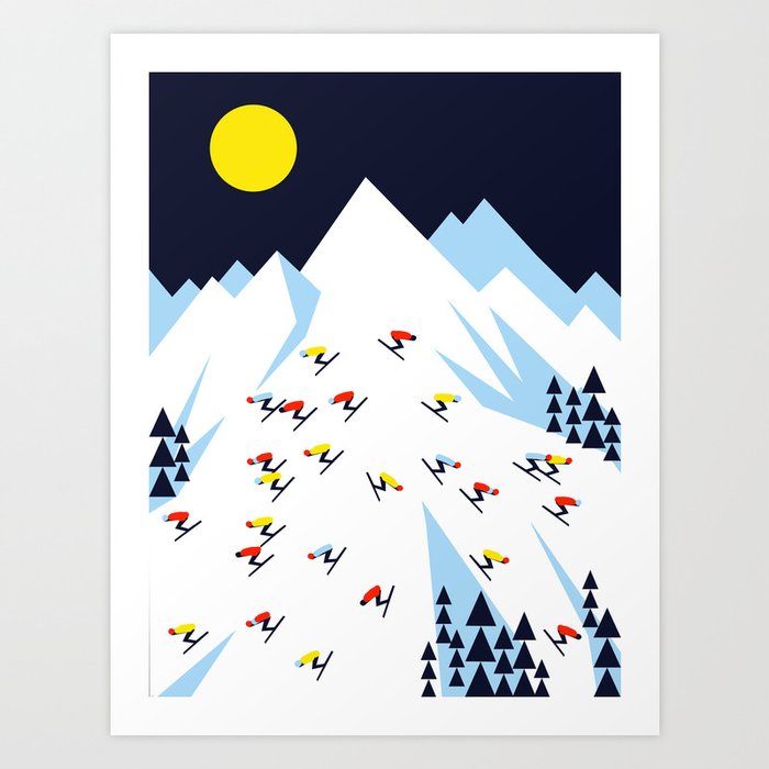 THE MOUNTAINS. NIGHT. Art Print