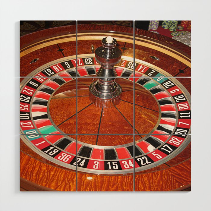 Roulette wheel casino gaming design Wood Wall Art