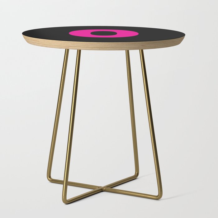 letter O (Magenta & Black) Side Table