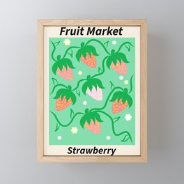 Fruit Market Strawberry Original Artwork Framed Mini Art Print