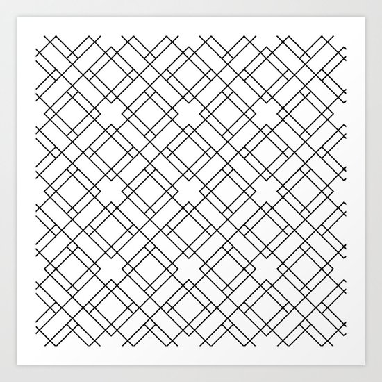 Simply Mod Diamond Black and White Art Print
