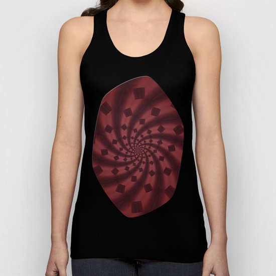 Tess Fractal in Rosewood Unisex Tank Top