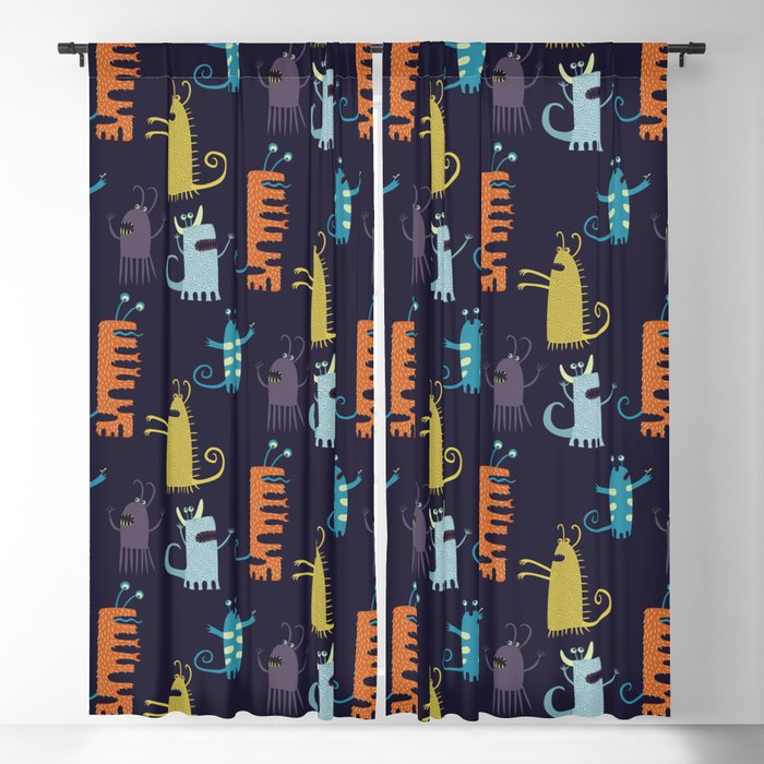 Secretly Vegetarian Monsters Blackout Curtain