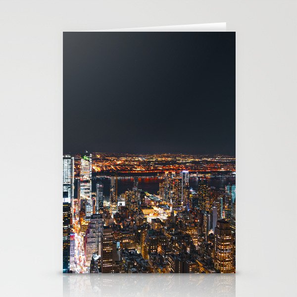 NYC Night Skyline | Photography in New York City Stationery Cards