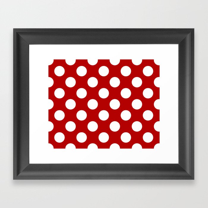 Flamenco Polka Dots Red White Framed Art Print