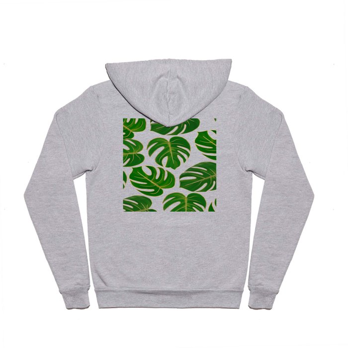 Modern hand painted green faux gold monster leaves Hoody