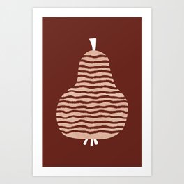 Abstract pear fruit in brown Art Print