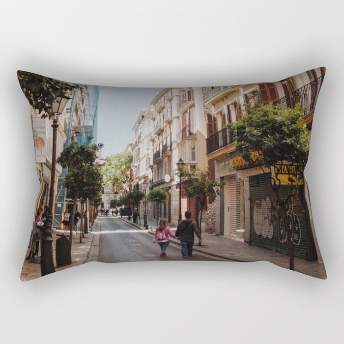 Spain Photography - Calm Street In Madrid Rectangular Pillow