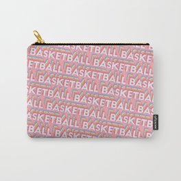 Basketball Trendy Rainbow Text Pattern (Pink) Carry-All Pouch