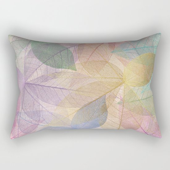 Colored Leaf Pattern Rectangular Pillow