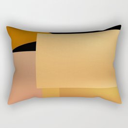 Bold Lit Color Blocks Sun Yellow Orange Black Rectangular Pillow
