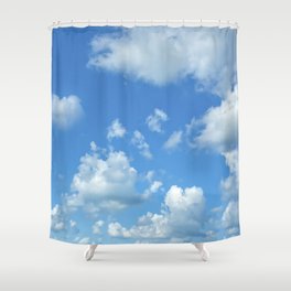 Blue sky and clouds Shower Curtain