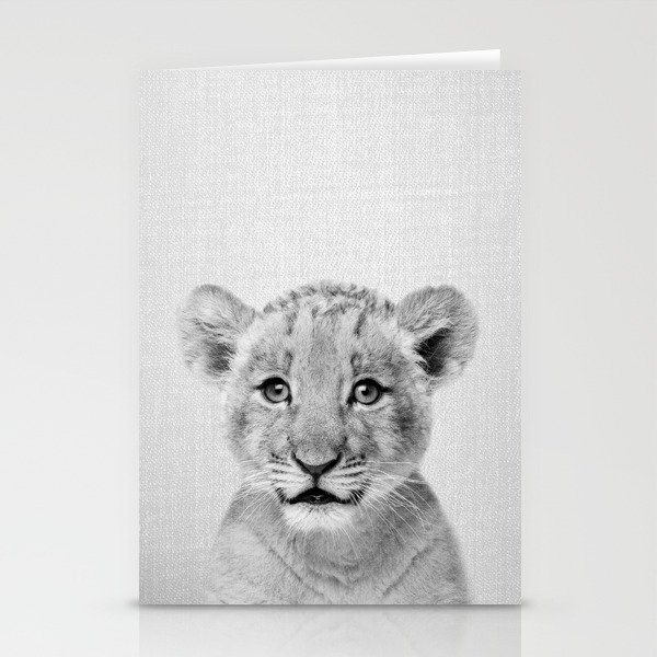 Baby Lion Black White Stationery Cards By Galdesign Society6