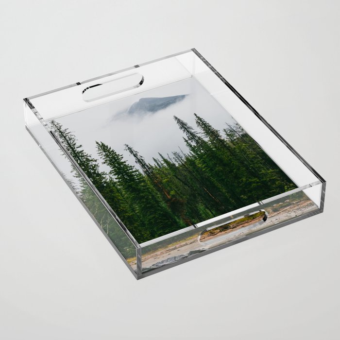 Jasper Fog | Alberta, Canada | Landscape Photography Acrylic Tray