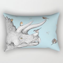 Triceratops and Birdies Rectangular Pillow