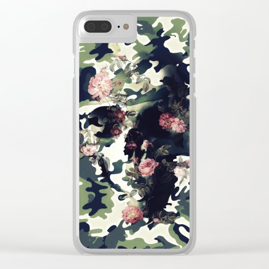 Camouflage Skull Clear iPhone Case