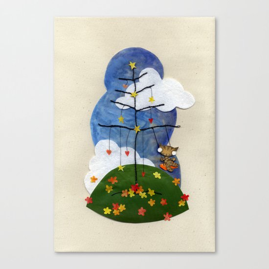 Swing Swing! Cat On A Swing Canvas Print