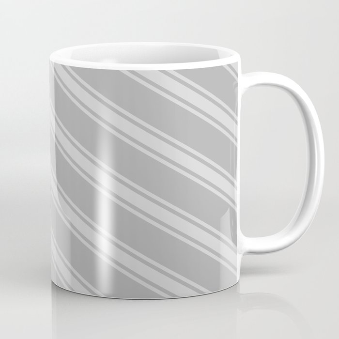 Dark Gray & Light Gray Colored Stripes/Lines Pattern Coffee Mug