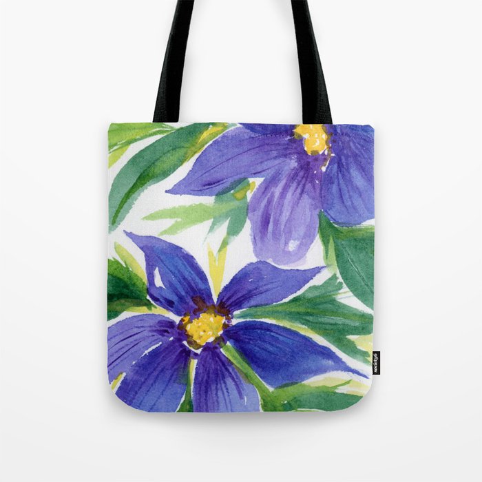 Purple Clementine Flowers Tote Bag