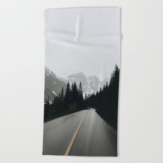 Moraine Lake Road Beach Towel