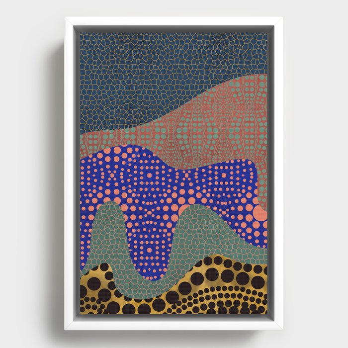 Aboriginal pattern collage Framed Canvas