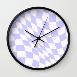 Warped Check - Periwinkle  Wall Clock