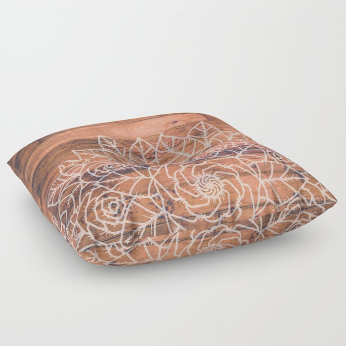 Wood Mandala I Floor Pillow