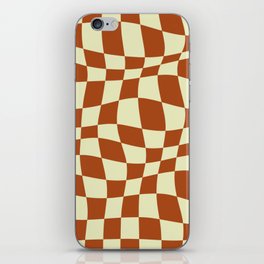 Warped Checkered Pattern (burnt orange/beige) iPhone Skin