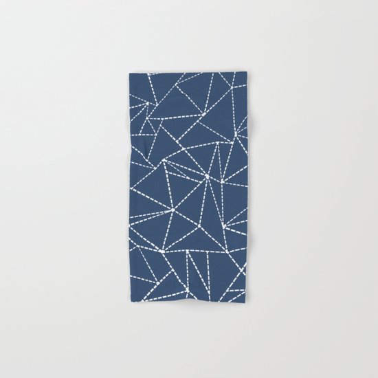 Ab Dotted Lines Navy Hand & Bath Towel