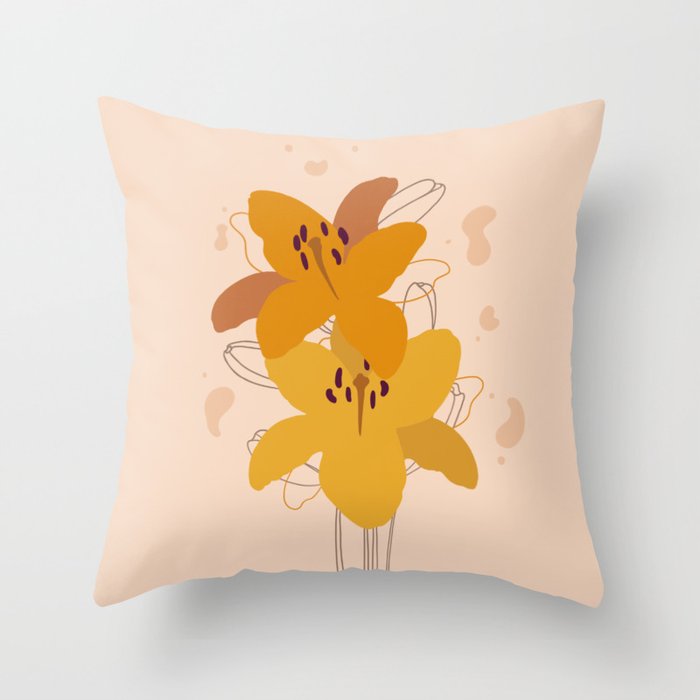 Bohemian lilies Throw Pillow