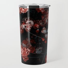 Dark Floral Pattern Travel Mug