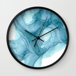 Melted Blue Jeans 41122 Modern Abstract Alcohol Ink Painting by Herzart Wall Clock