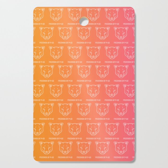 P22 Mountain Lion Pink & Orange Wrapping Paper Cutting Board