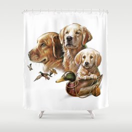 Golden Retriever Hunting Dogs Shower Curtain