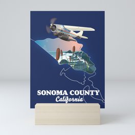 Sonoma County map Mini Art Print