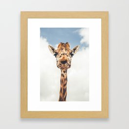 Giraffe art print | photography art print Framed Art Print | Color, Giraffe, Africa, Funny, Digital, Photo, Happy, Nature, Animal 