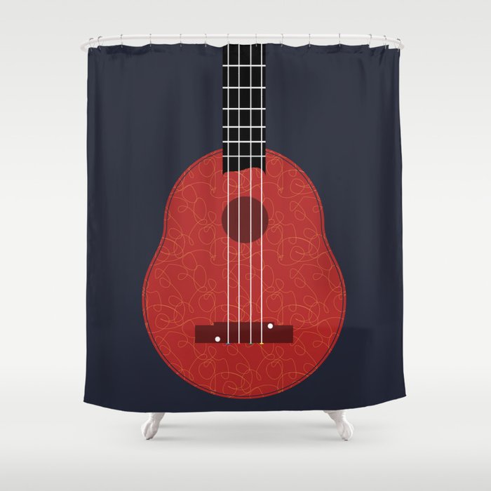 Ukulele Illustration Shower Curtain