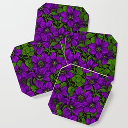 Purple Clematis vine Coaster