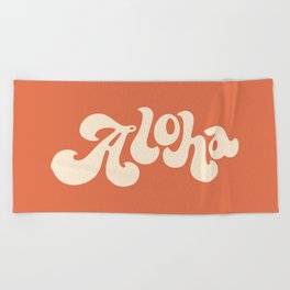 Aloha orange Beach Towel