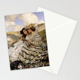 On the Dunes, Lady Shannon and Kitty by James Jebusa Shannon Stationery Card