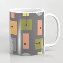 Atomic Age Simple Shapes Gray Multicolored Mug