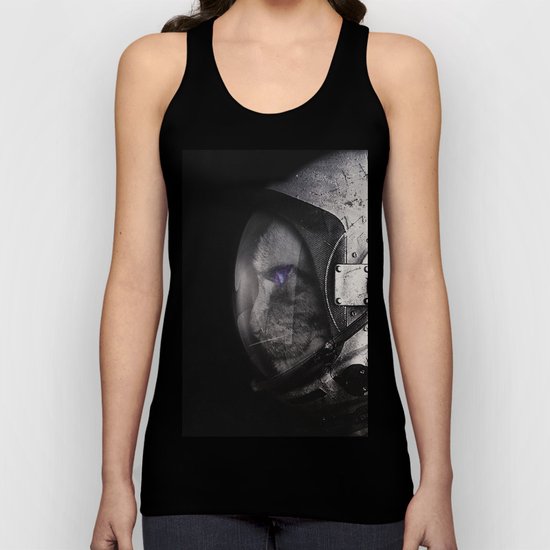 Space catet Staring into space Unisex Tank Top