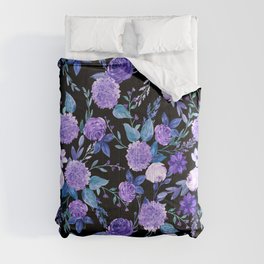 Watercolour flowers ,hydrangea,vintage roses, floral summer pattern Comforter
