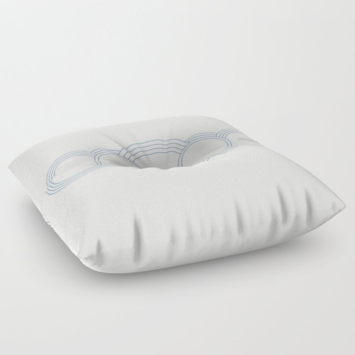 Anima - Blue Geometric Circle Art Design  Floor Pillow