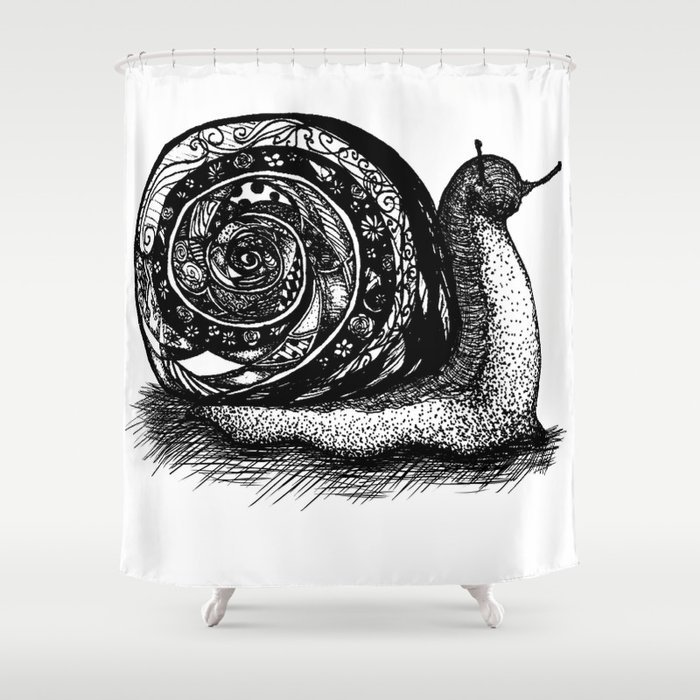 Snail Shower Curtain By Ghostsart Society6 Snail Shower Curtain