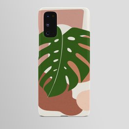 Monstera plant and geometric shapes Android Case