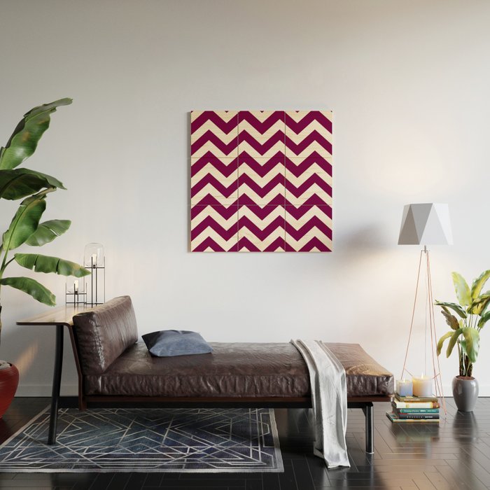 Tyrian purple - violet color - Zigzag Chevron Pattern Wood ...