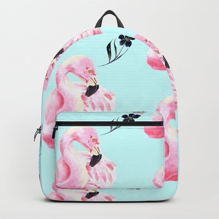 Flowered  Flamingo Backpack