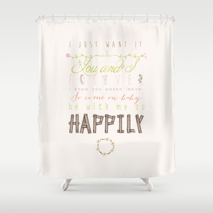One Direction Happily Shower Curtain, One Direction Shower Curtains