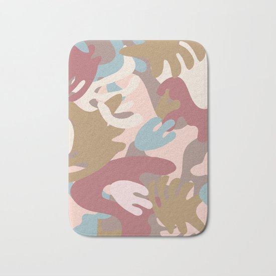 Abstract Leaf Motif Bath Mat